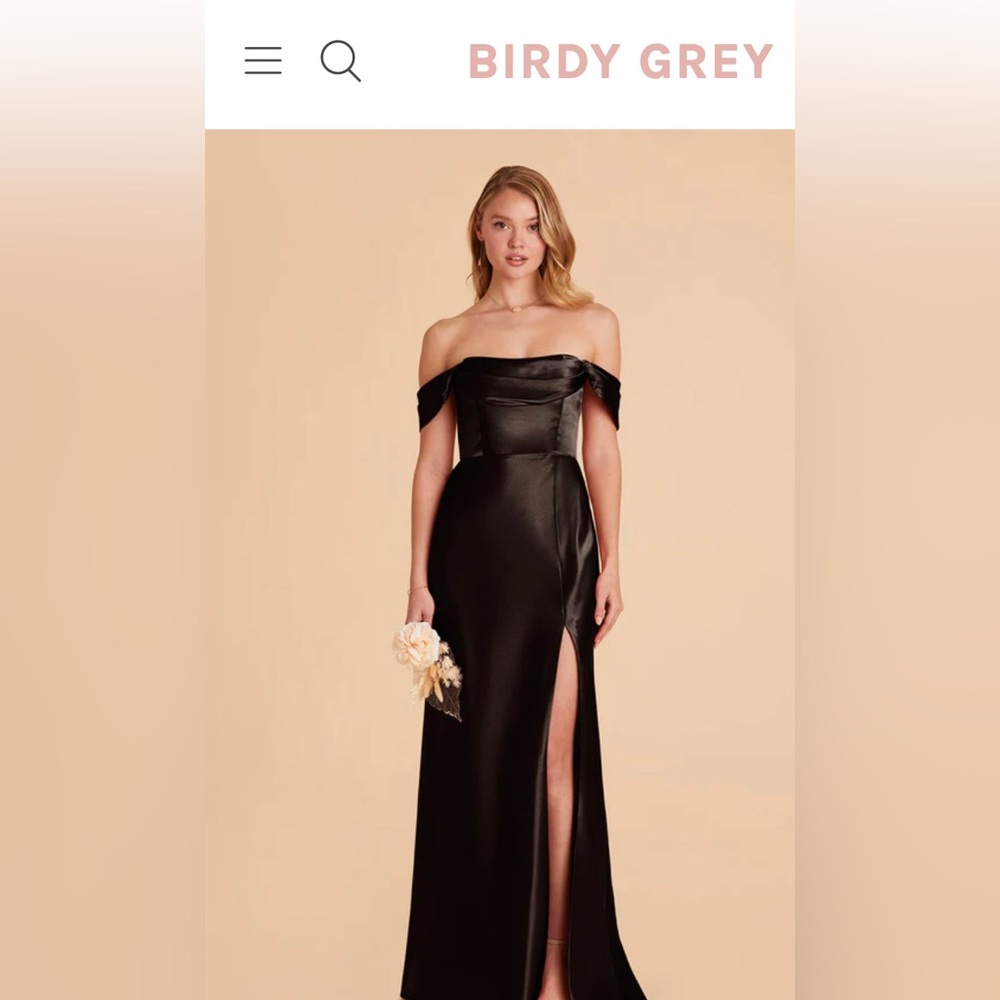 XS Birdy Grey Black Satin Bridesmaid Dress